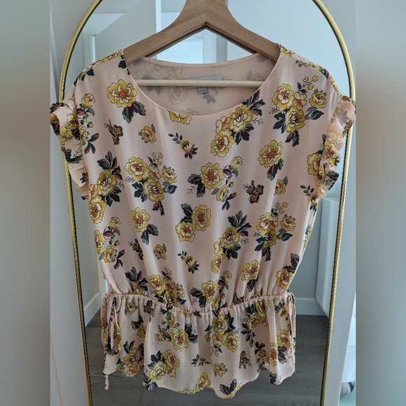 LOFT Pink Floral Blouse XSP - Picture 1 of 4